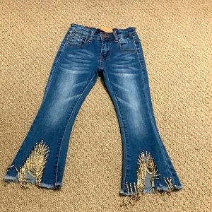 Paris Girls Dangling Rhinestone Jeans Size 2